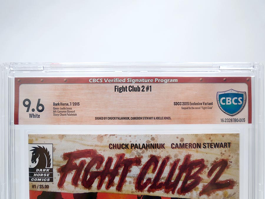 Fight Club 2 #1 Cover D SDCC 2015 Exclusive Variant Signed By Chuck Palahniuk Cameron Stewart and Joelle Jones CBCS Verified Signature 9.6