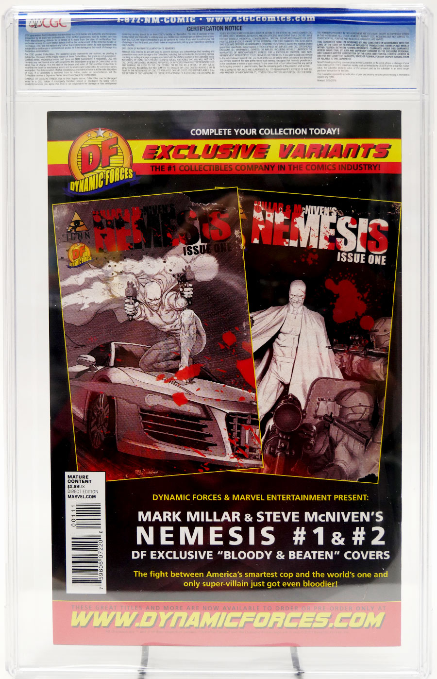 Millar & McNivens Nemesis #1 Cover J 1st Ptg Regular Steve McNiven Cover CGC 9.6