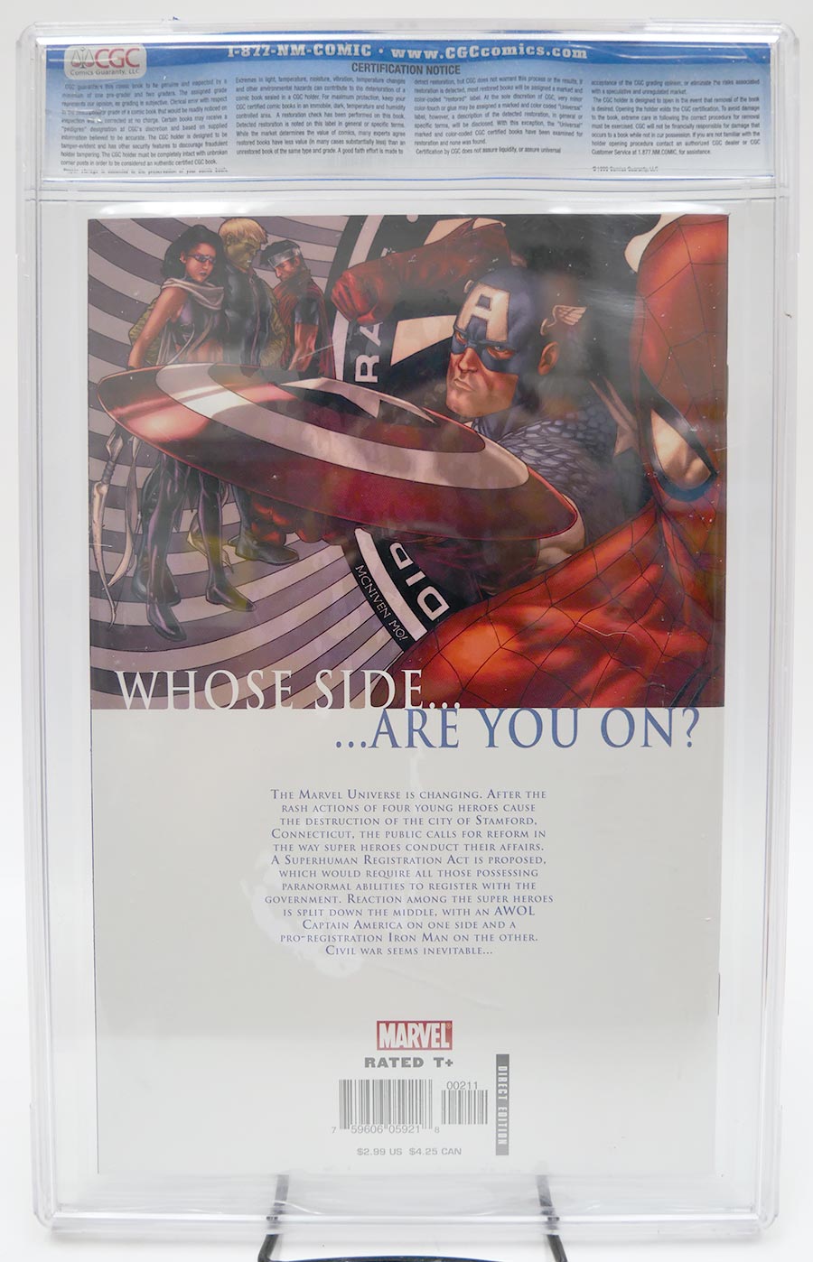 Civil War #2 Cover G 1st Ptg Regular Cover CGC 9.6