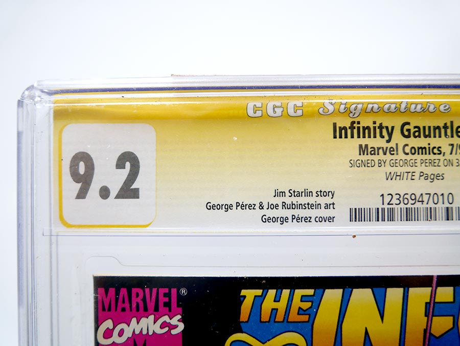 Infinity Gauntlet #1 Cover E CGC Signature Series 9.2 Signed by George Perez