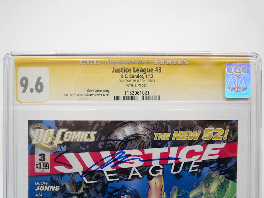 Justice League Vol 2 #3 Cover F CGC Signature Series 9.6 Signed by Jim Lee Regular Jim Lee Cover