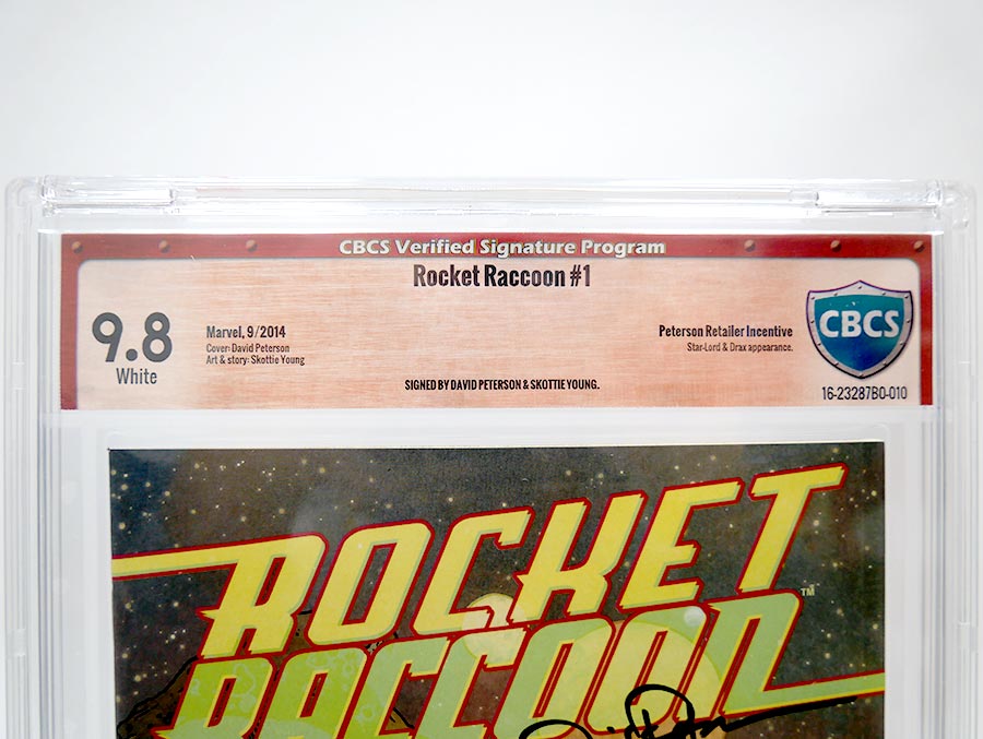 Rocket Raccoon Vol 2 #1 Cover Q CBCS Verified Signature 9.8 Signed by David Peterson and Skottie Young Incentive David Peterson Variant Cover