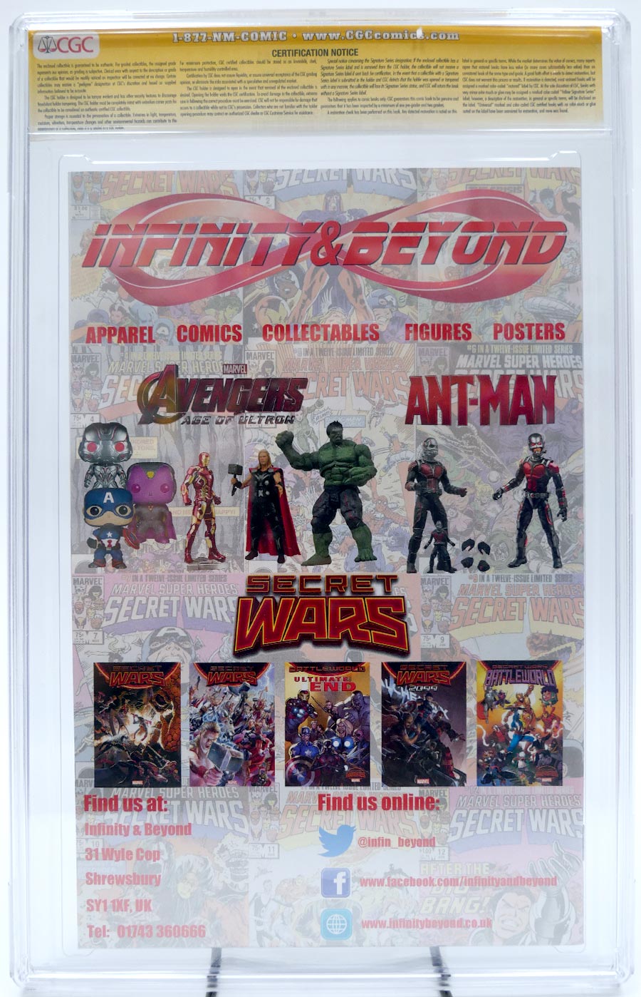 Secret Wars #1 Cover Z-X CGC Signature Series 9.4 Signed by Jonathan Hickman Infinity & Beyond Greg Land Variant 