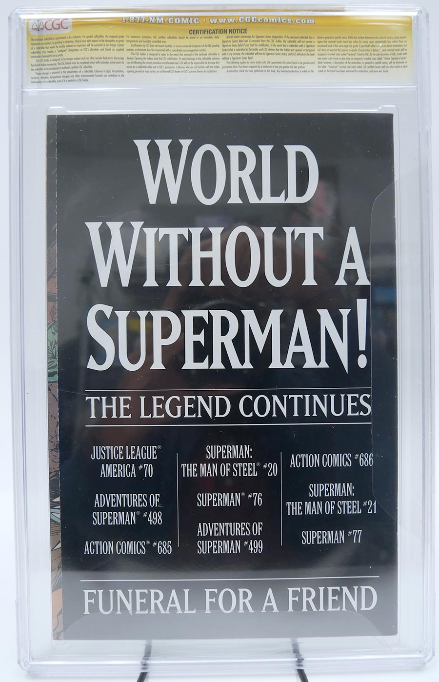 Superman Vol 2 #75 Cover Q CGC Signature Series 9.4 Signed by Louis Simonson Direct Sales Edition No UPC 1st Ptg