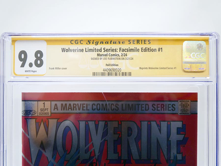 Wolverine By Claremont & Miller #1 Facsimile Edition Cover I CGC Signature Series 9.8 Signed by Joe Rubinstein Variant Frank Miller Foil Cover