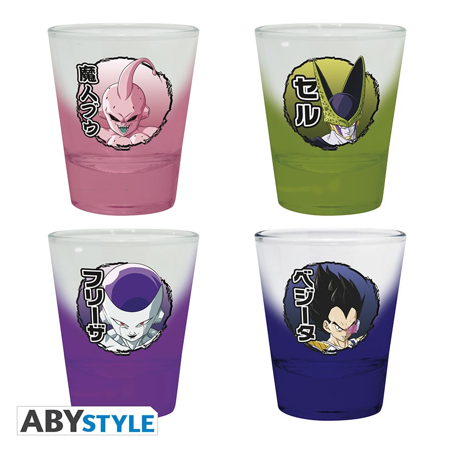 Dragon Ball Z Villians Shot Glass 4-Piece Set