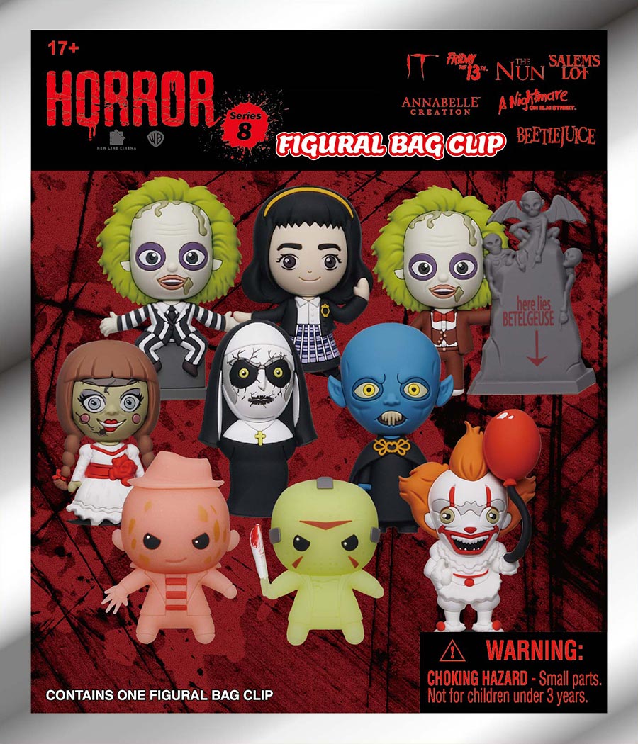 WB Horror 3D Foam Bag Clip Series 8 Blind Mystery Box 24-Piece Display