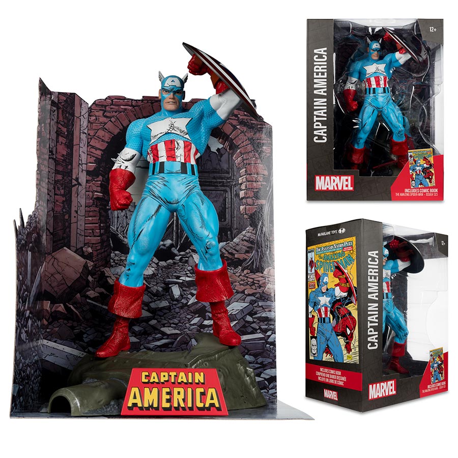 McFarlane Marvel Wave 1 Amazing Spider-Man 323 Captain America 1/6 Scale Figurine