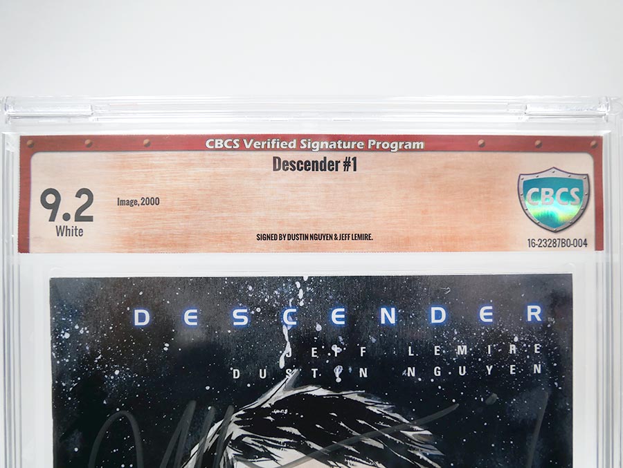 Descender #1 Cover D CBCS Verified Signature 9.2 Signed by Dustin Nguyen and Jeff Lemire 1st Ptg Jeff Lemire