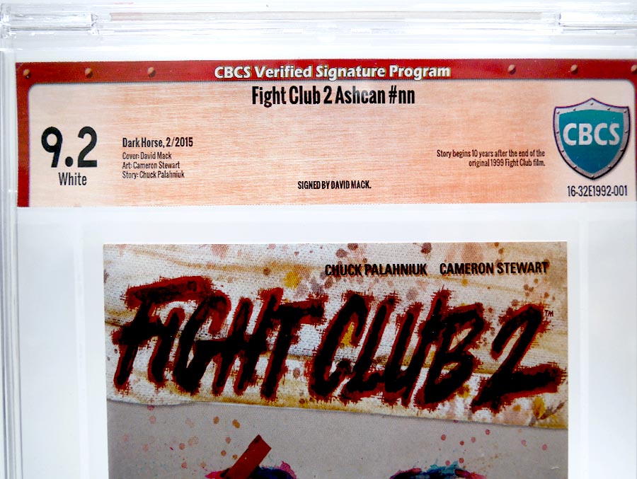 Fight Club 2 #1 Cover E CBCS Verified Signature 9.2 Signed by David Mack Ashcan Edition