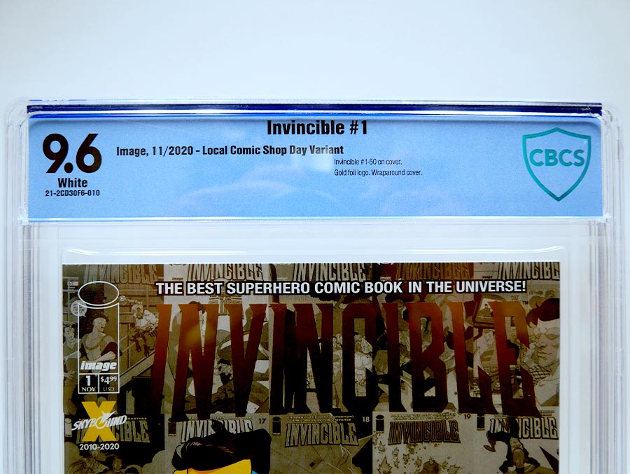 Invincible #1 Cover J CBCS 9.6 LCSD 2020 Gold Foil Logo Cover