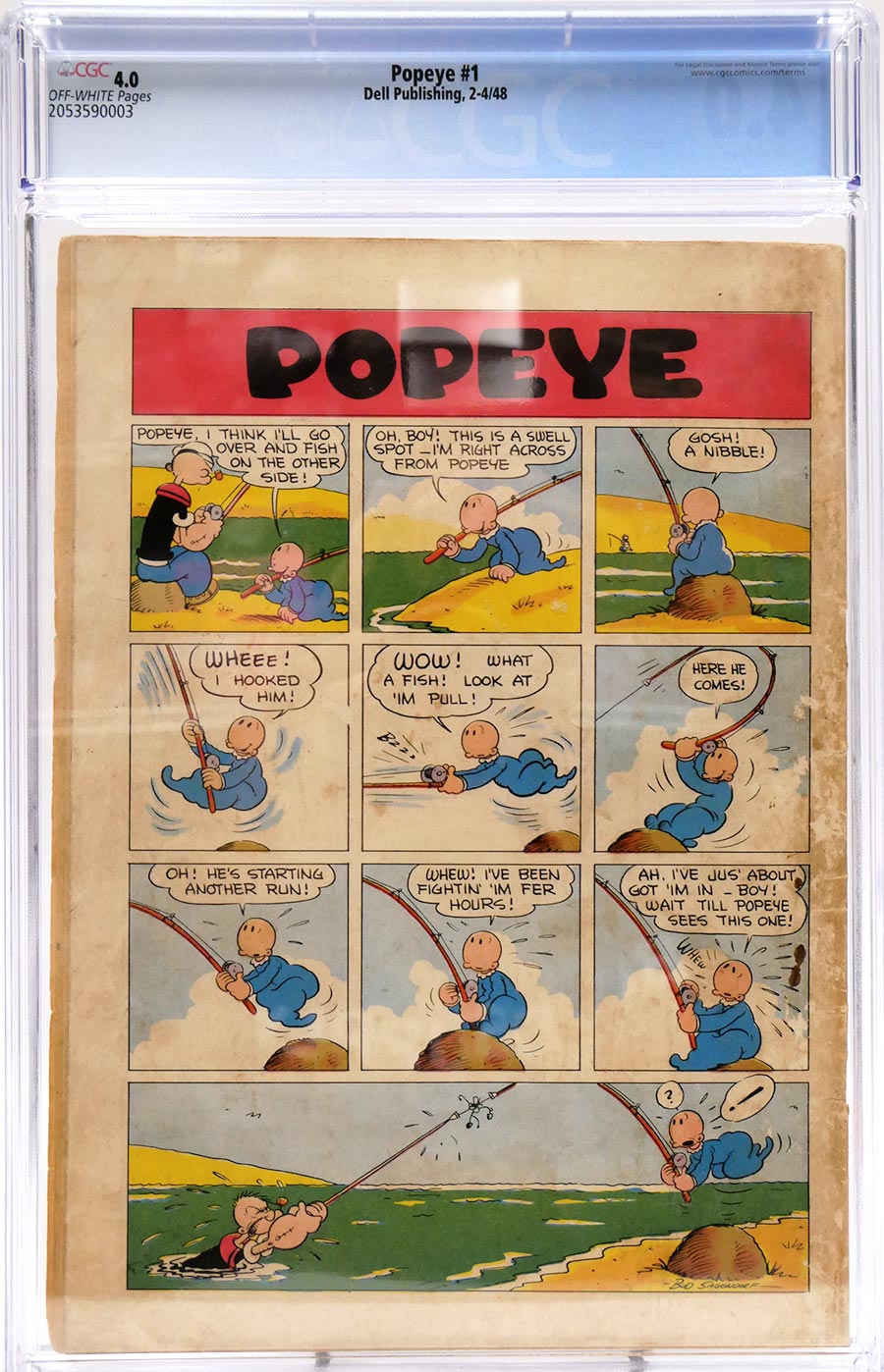 Popeye #1 Cover B CGC 4.0
