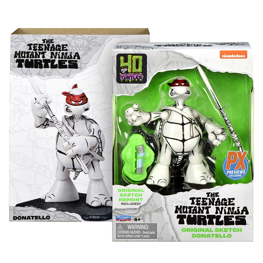Teenage Mutant Ninja Turtles Black & White Original Sketch Donatello Previews Exclusive Action Figure