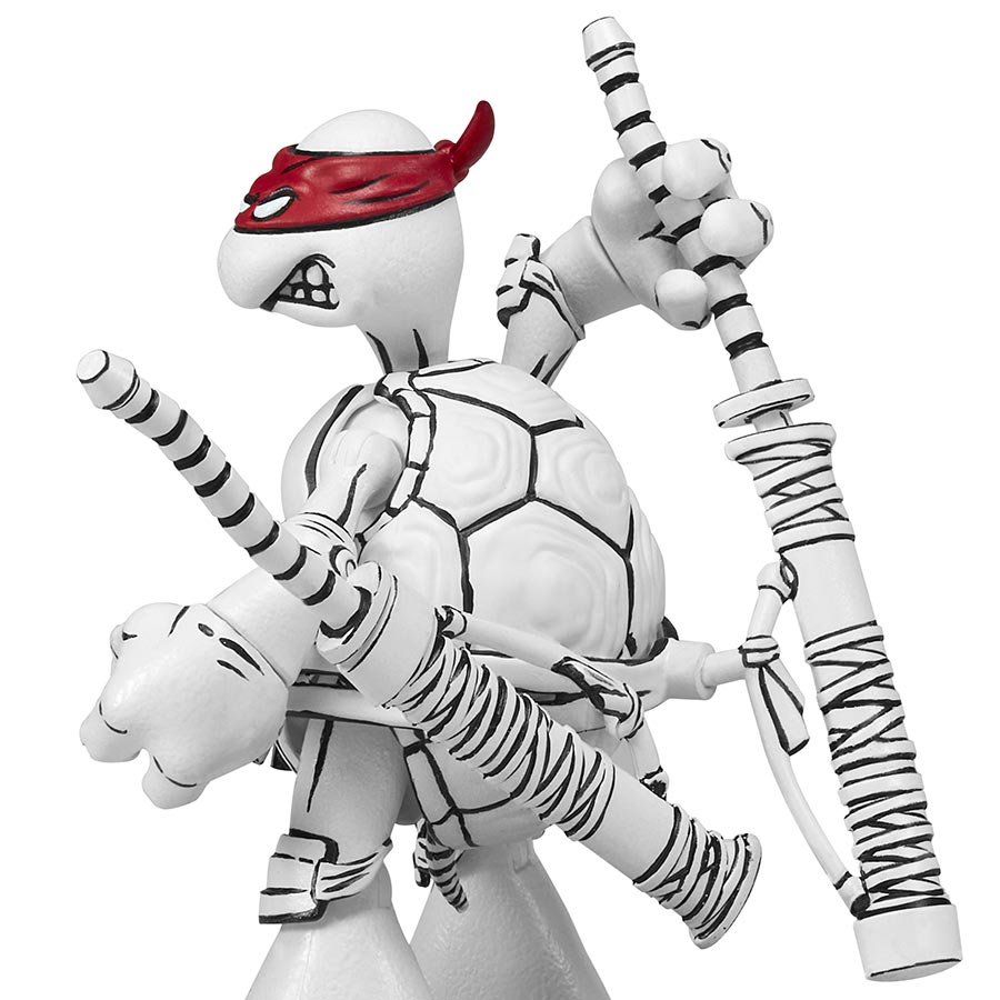 Teenage Mutant Ninja Turtles Black & White Original Sketch Leonardo Previews Exclusive Action Figure