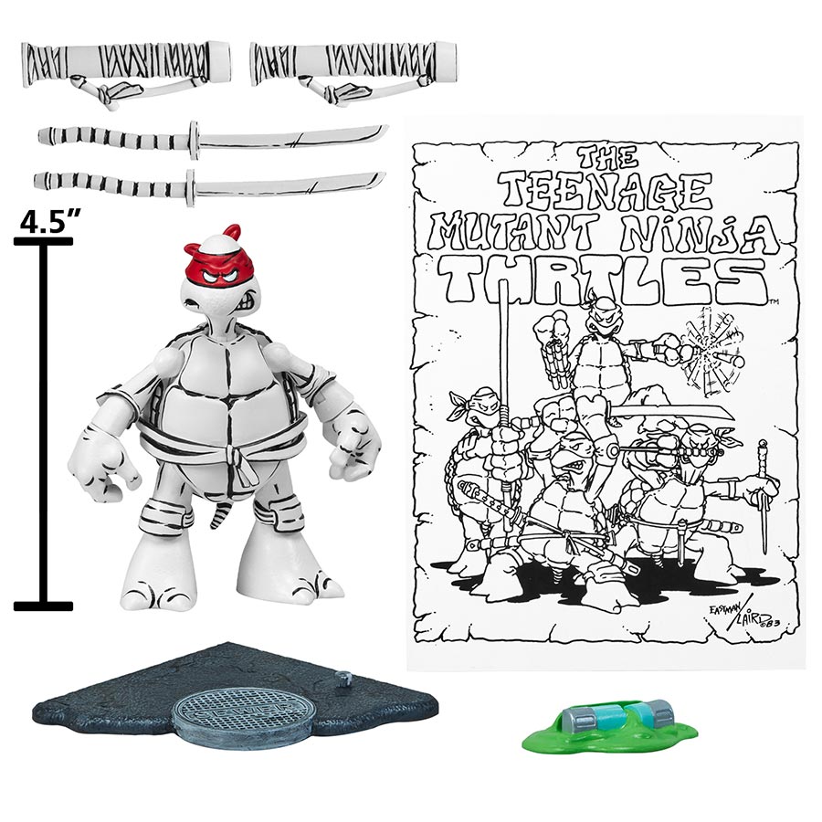 Teenage Mutant Ninja Turtles Black & White Original Sketch Leonardo Previews Exclusive Action Figure