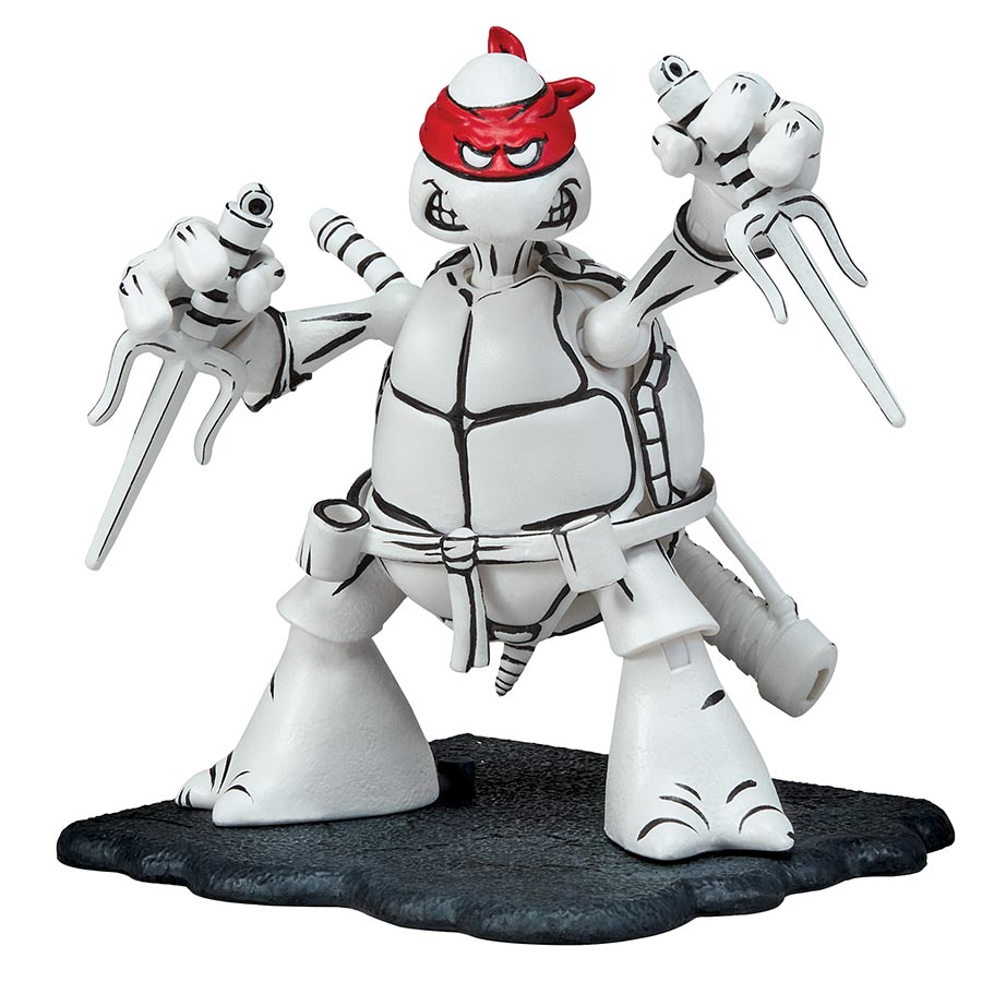 Teenage Mutant Ninja Turtles Black & White Original Sketch Raphael Previews Exclusive Action Figure