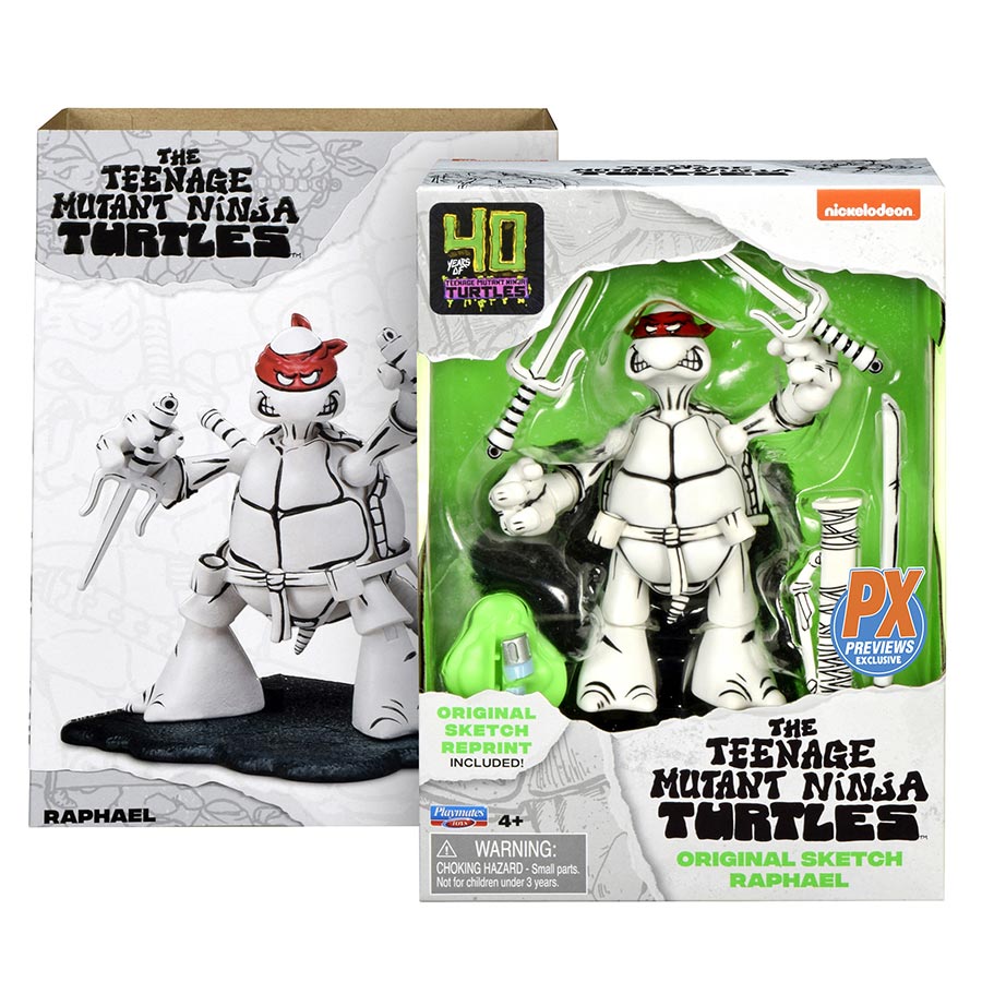 Teenage Mutant Ninja Turtles Black & White Original Sketch Raphael Previews Exclusive Action Figure