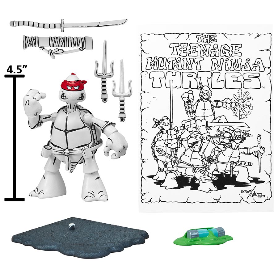 Teenage Mutant Ninja Turtles Black & White Original Sketch Raphael Previews Exclusive Action Figure