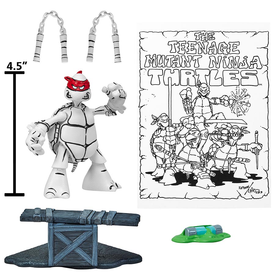 Teenage Mutant Ninja Turtles Black & White Original Sketch Michelangelo Previews Exclusive Action Figure