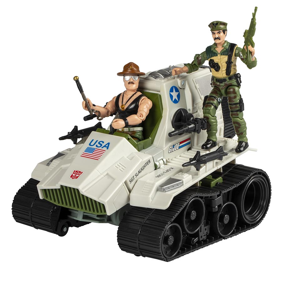 Transformers x GI Joe Autobot Kup Triple T With Leatherneck & Sgt Slaughter Action Figure Set