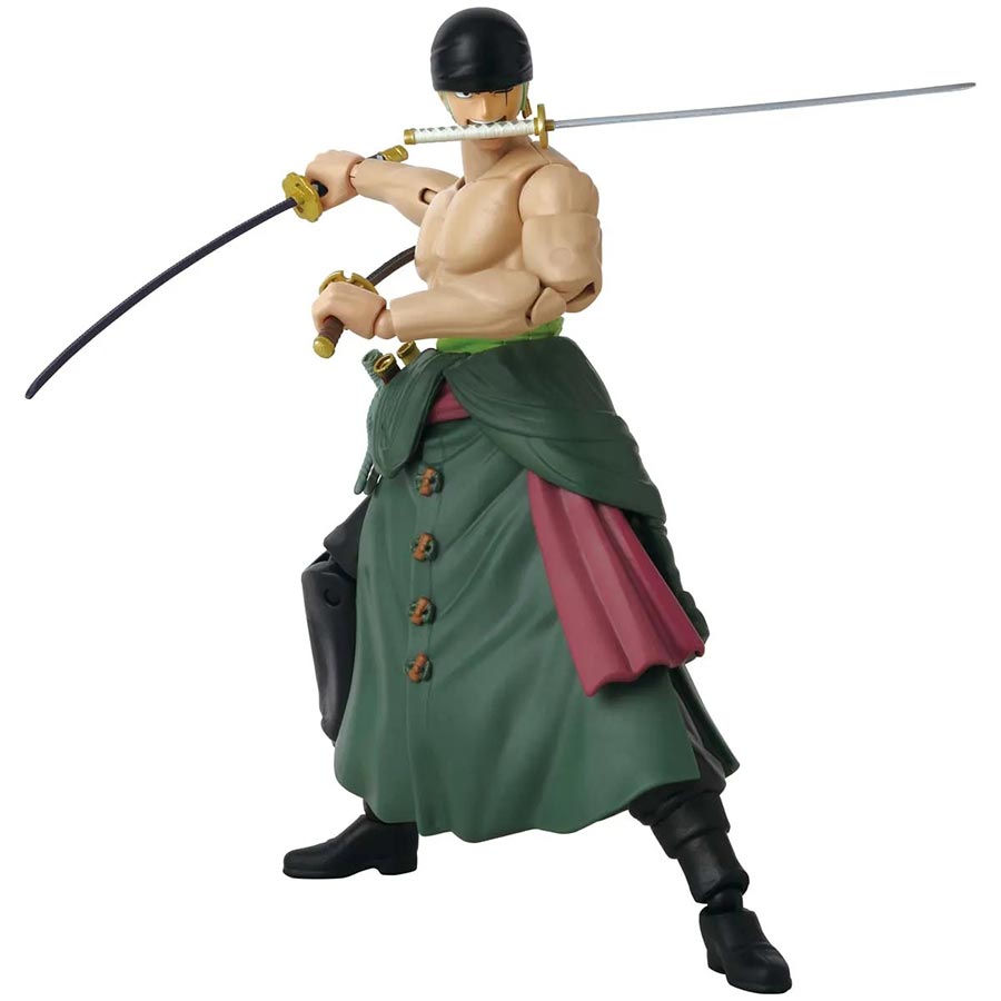 Anime Heroes One Piece 6.5-Inch Action Figure - Roronoa Zoro Three Sword Style