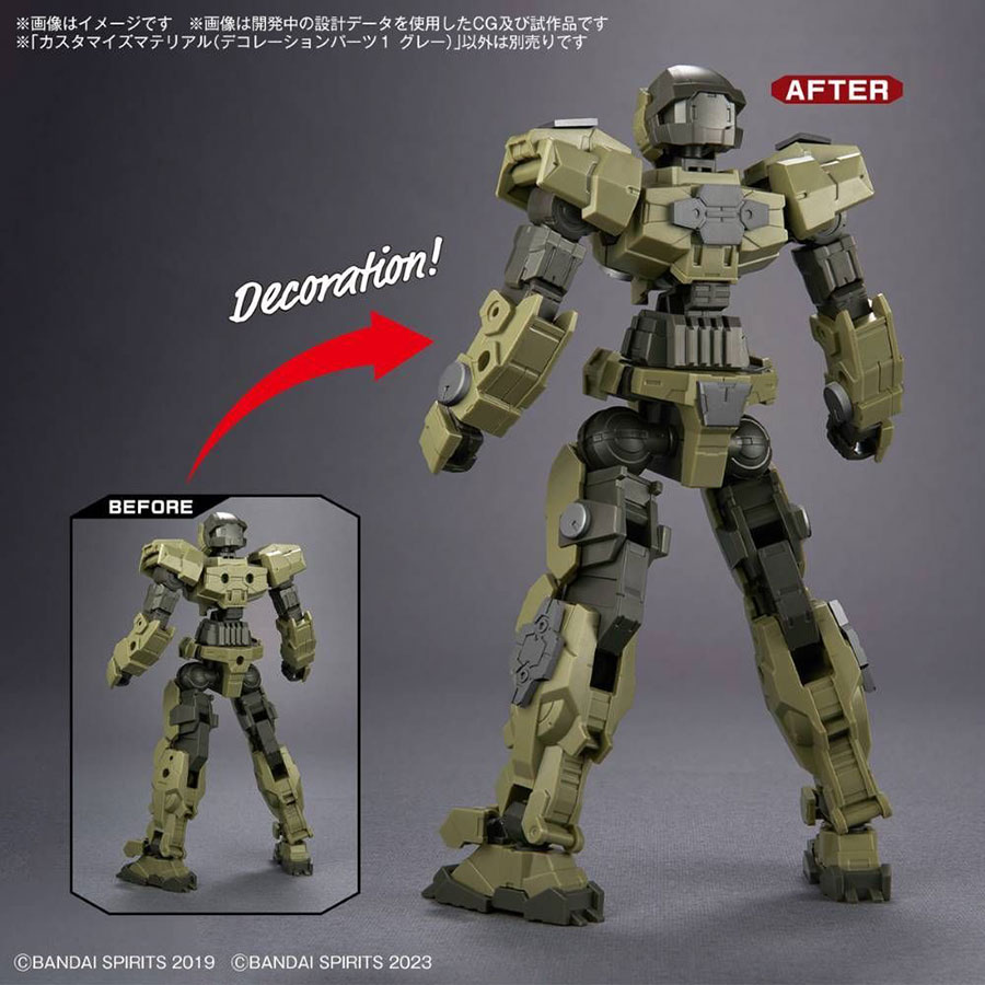 Customize Material #09 Decorations Parts 1 (Gray) (For 1/144 / HG / 30MM / 30MS)