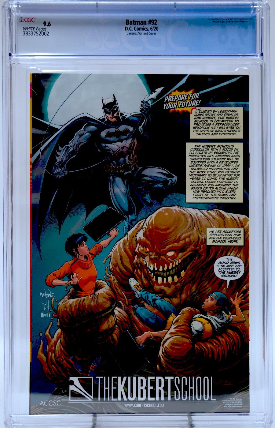 Batman Vol 3 #92 Cover K CGC 9.6 Incentive Jorge Jimenez Punchline Card Stock Variant Cover