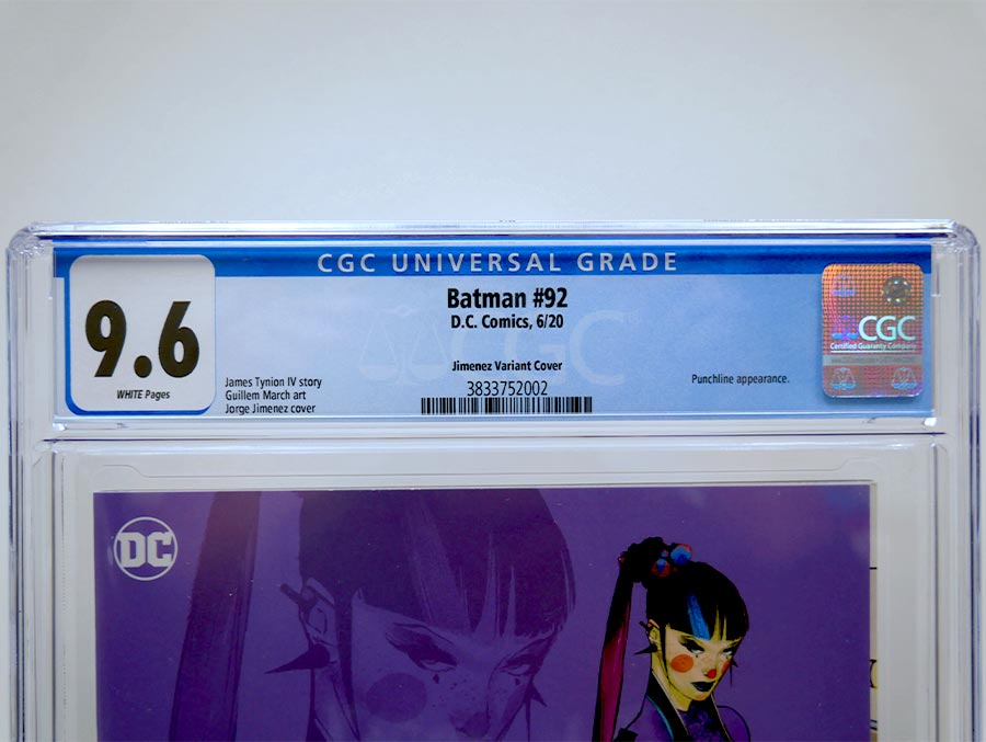 Batman Vol 3 #92 Cover K CGC 9.6 Incentive Jorge Jimenez Punchline Card Stock Variant Cover
