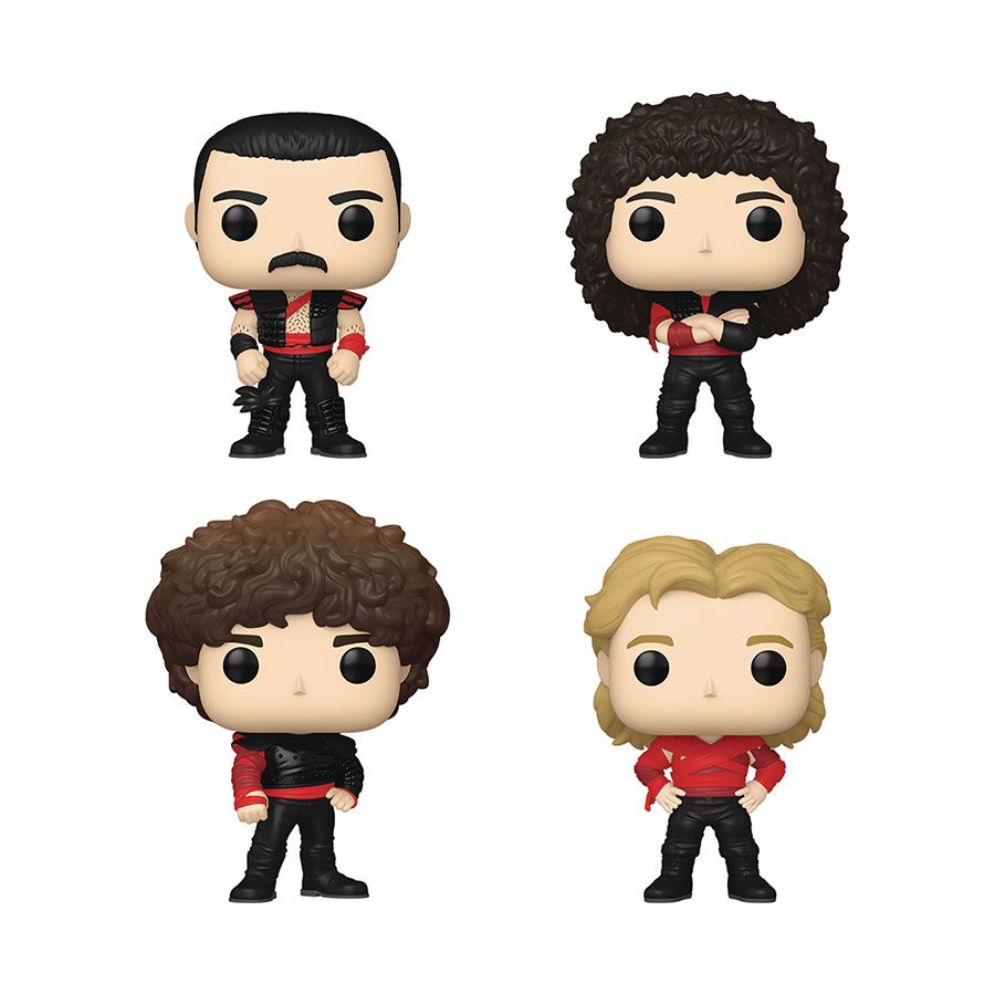 POP Rocks Queen Radio GA GA 4-Pack Vinyl Figure