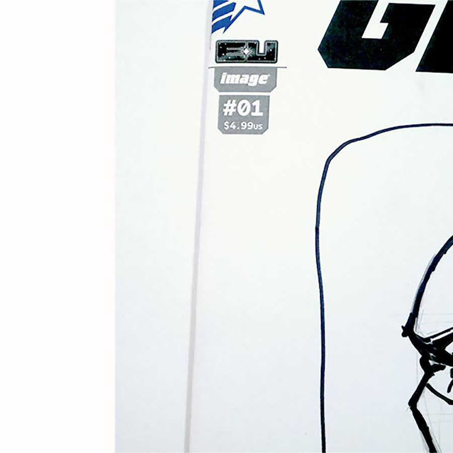 GI Joe Vol 10 #1 Cover Z-C Variant GI Joe Blank Cover With Hand-Drawn Storm Shadow Signed & Sketched By Ben Harvey