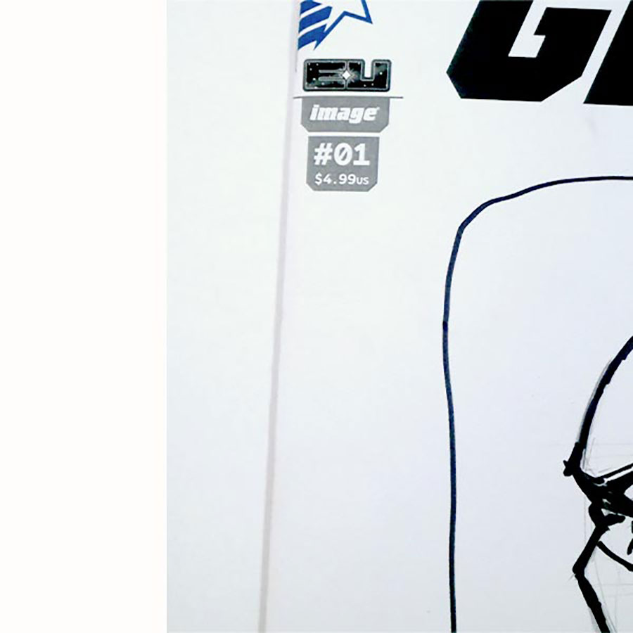 GI Joe Vol 10 #1 Cover Z-C Variant GI Joe Blank Cover With Hand-Drawn Storm Shadow Signed & Sketched By Ben Harvey