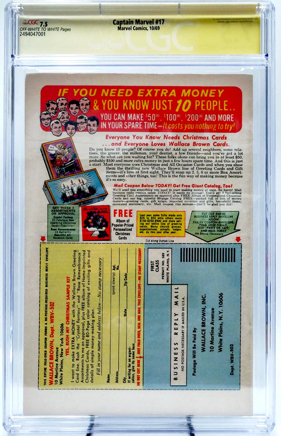 Captain Marvel Vol 1 #17 Cover B CGC Signature Series 7.5 Signed by Roy Thomas