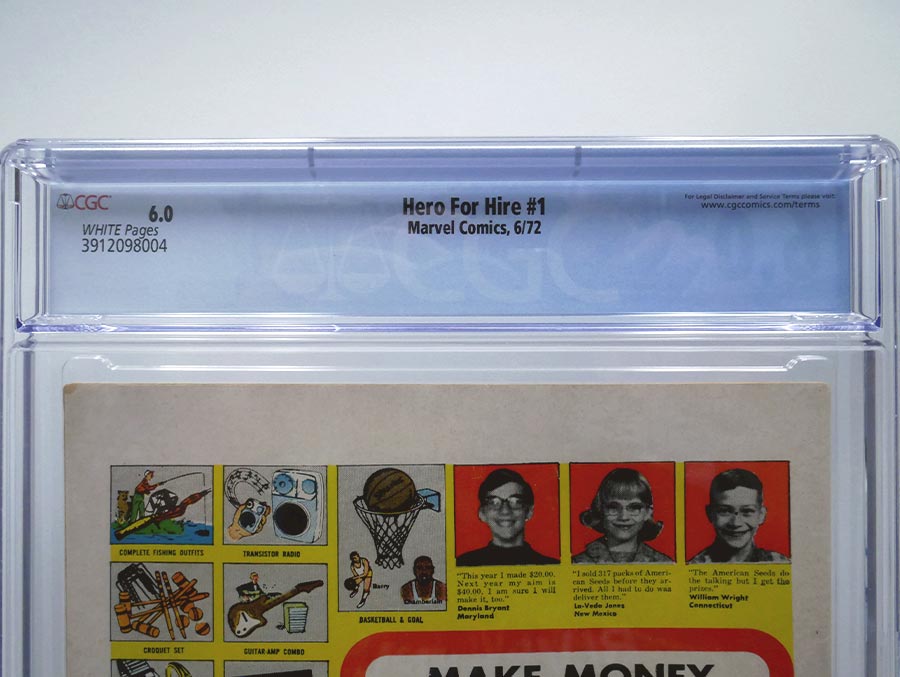 Hero For Hire #1 Cover D 1st Ptg CGC 6.0