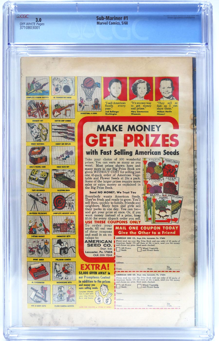 Sub-Mariner #1 Cover D CGC 3.0