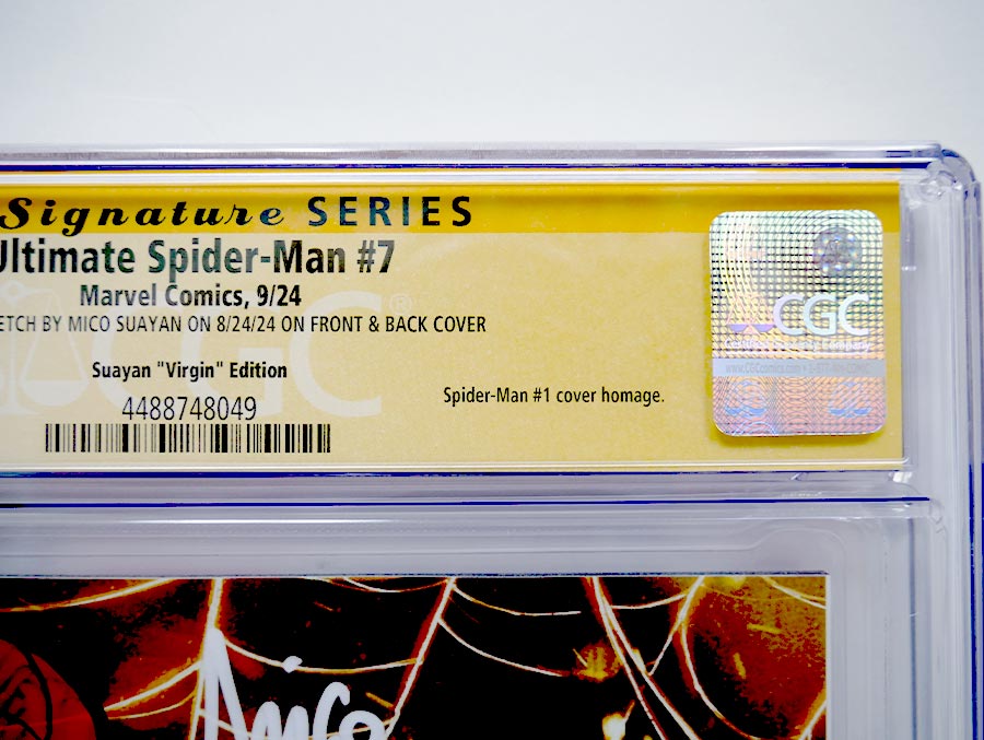 Ultimate Spider-Man Vol 2 #7 Cover E Variant Mico Suayan Virgin Cover CGC Signature Series 9.8 Signed And Remarked By Mico Suayan