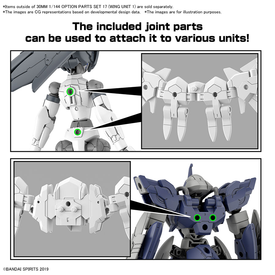 30 Minutes Missions Weapons 1/144 Kit #W-31 Option Parts Set 17 (Wing Unit 1)