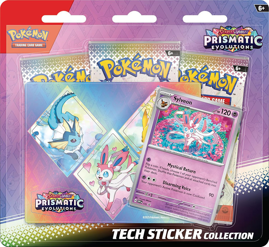 Pokemon Scarlet and Violet 8.5 Prismatic Evolutions Tech Sticker Collection Case (12-Count)