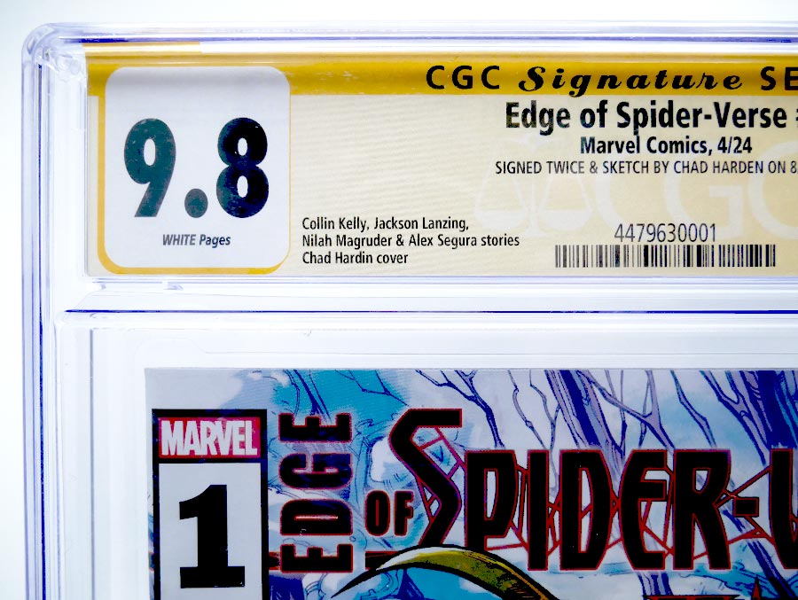 Edge Of Spider-Verse Vol 4 #1 Cover N CGC Signature Series 9.8 Signed by Chad Harden 2nd Ptg Chad Hardin Variant Cover