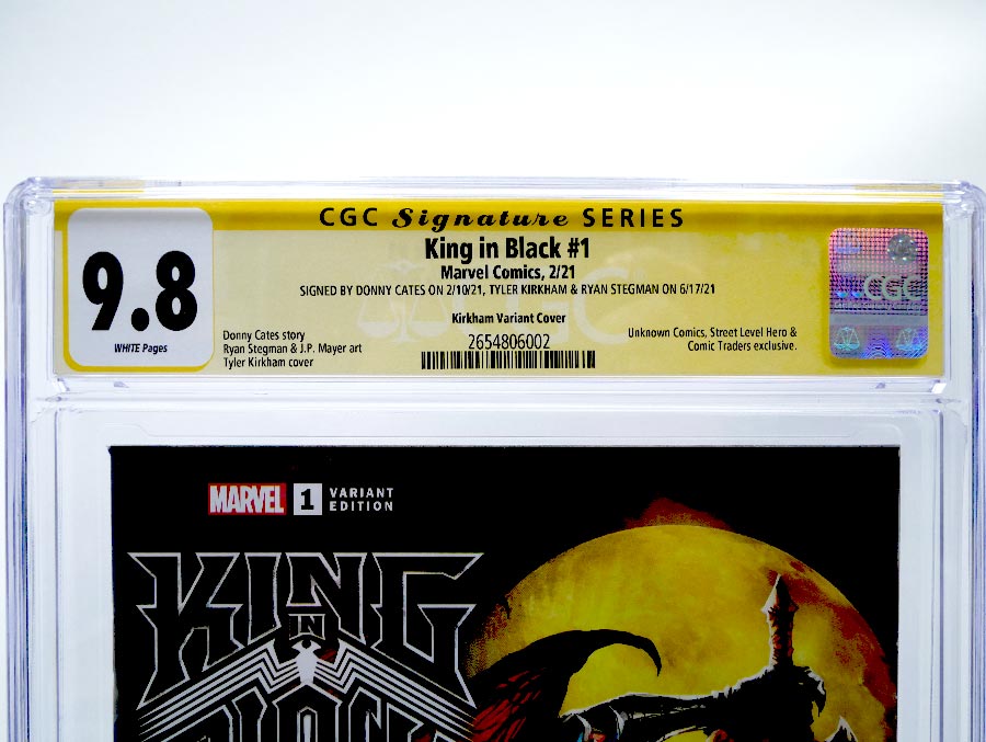 King In Black #1 Cover X Variant CGC Signature Series 9.8 Signed by Tyler Kirkham and Ryan Stegman Tyler Kirkham Cover