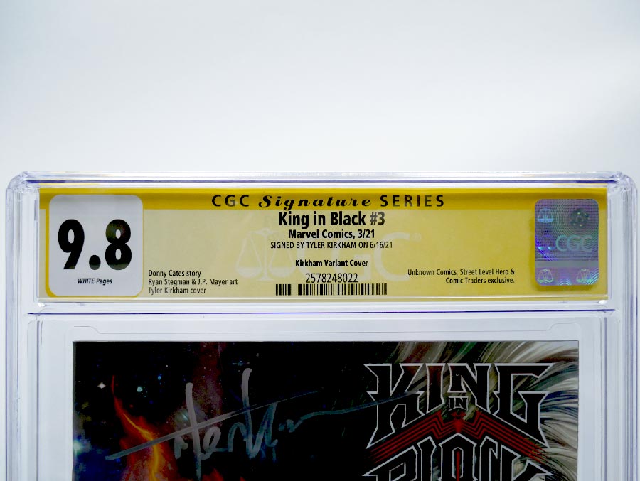 King In Black #3 Cover K CGC Signature Series 9.8 Signed by Tyler Kirkham Tyler Kirkham Variant Cover