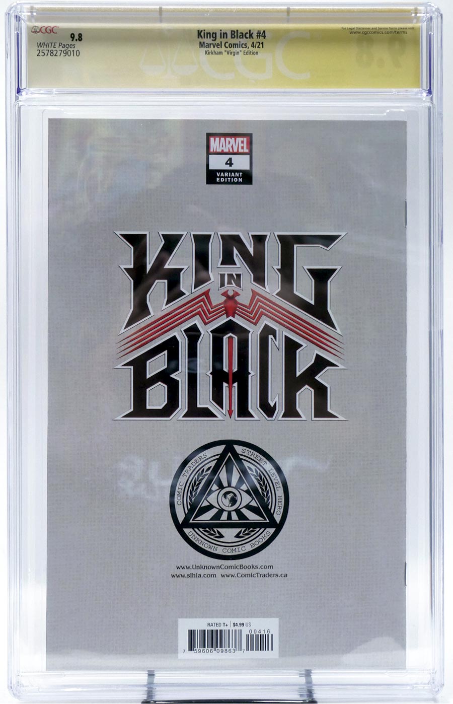 King In Black #4 Cover H CGC Signature Series 9.8 Signed by Tyler Kirkham Tyler Kirkham Variant Cover