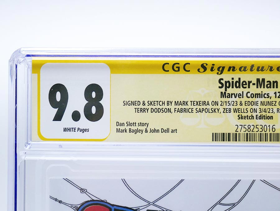 Spider-Man Vol 4 #1 Cover P CGC Signature Series 9.8 Signed By Various & Remarked By Mark Texiera Blank Cover