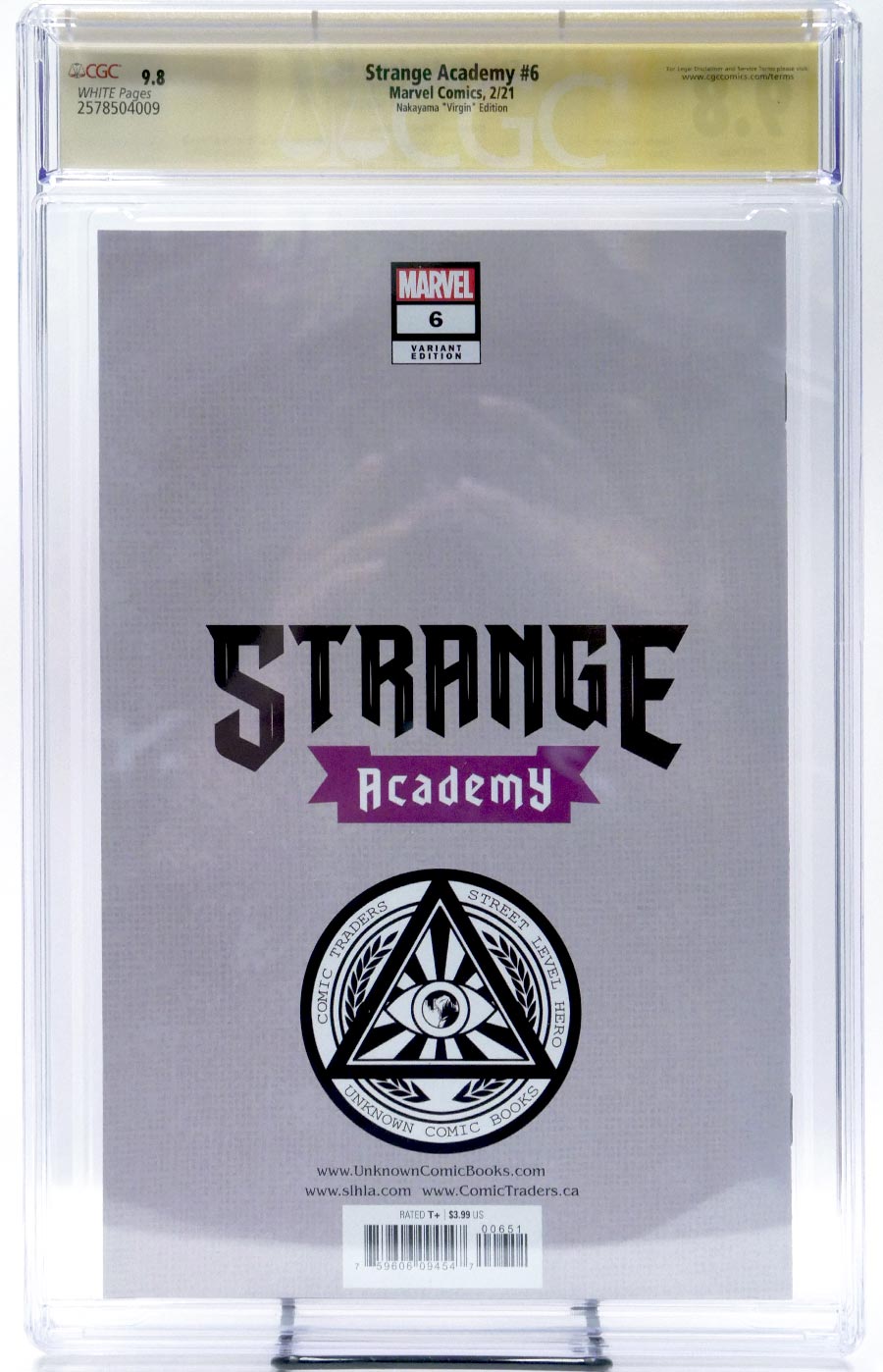 Strange Academy #6 Cover D CGC Signature Series 9.8 Signed by David Nakayama Variant David Nakayama Virgin Cover