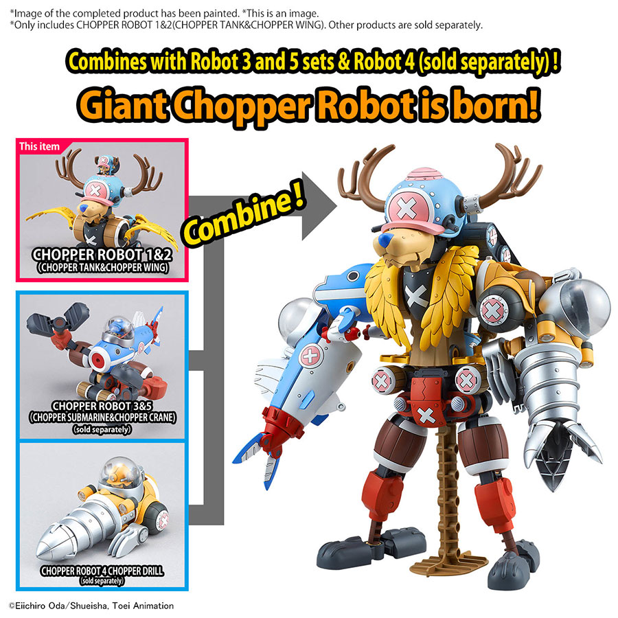 One Piece Best Mecha Collection Set - Chopper Robot Kit #1 & #2 Chopper Tank & Chopper Wing