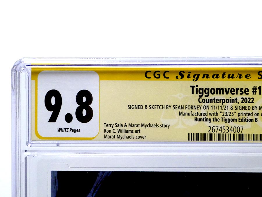Tiggomverse #1 CGC Signature Series 9.8 Signed by Marat Mychaels Remarked by Sean Forney Something Is Killing The Children Homage Variant