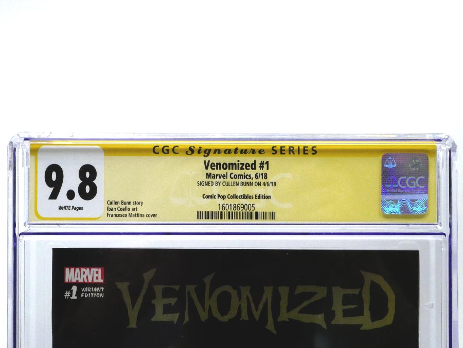 Venomized #1 Cover I CGC Signature Series 9.8 Signed by Cullen Bunn Francesco Mattina Variant