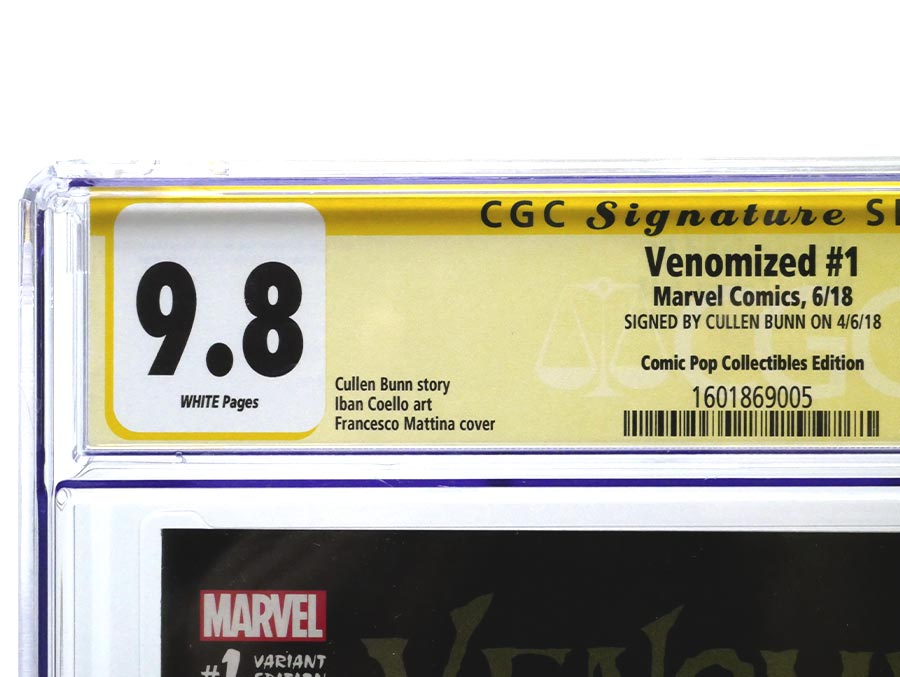 Venomized #1 Cover I CGC Signature Series 9.8 Signed by Cullen Bunn Francesco Mattina Variant