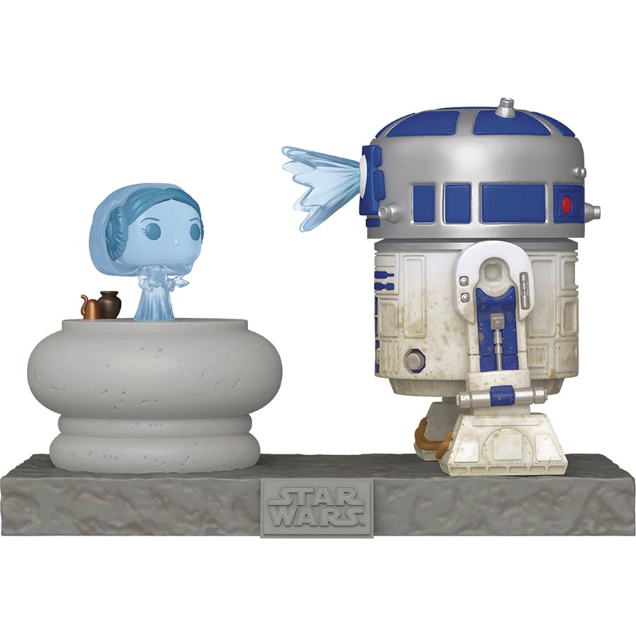 POP Deluxe Star Wars R2-D2 And Princess Leia Hologram Vinyl Bobble Head