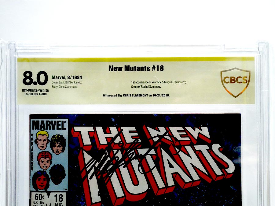 New Mutants #18 Cover B Signed by Chris Claremont CBCS 8.0