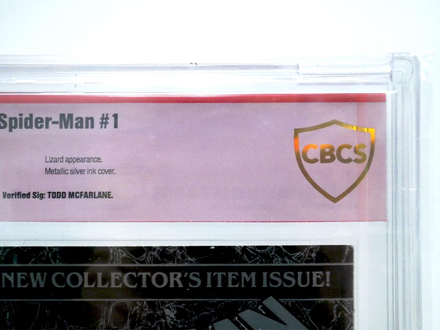 Spider-Man #1 Cover Q Direct Sales Version CBCS 7.5 Verified Signature by Todd McFarlane Silver Edition